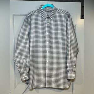 Daniel Cremieux LS Men's Dark Grey and White Checkered Button Down Shirt Size L